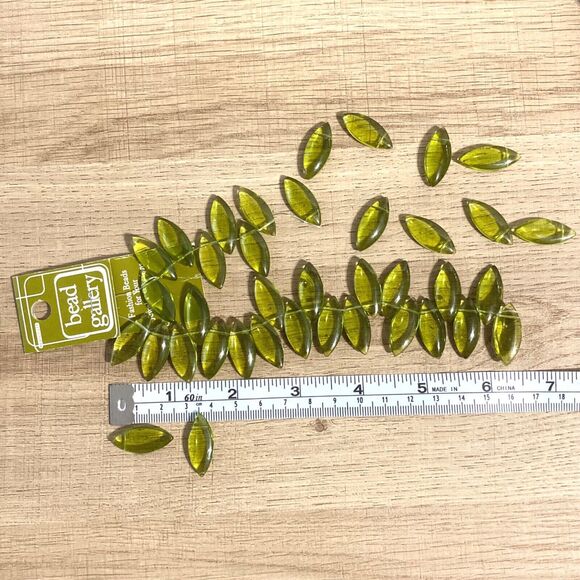 Bead Gallery Amber Color Glass Round Peridot Color Oval Beads Jewelry Craft Lot - Picture 5 of 11